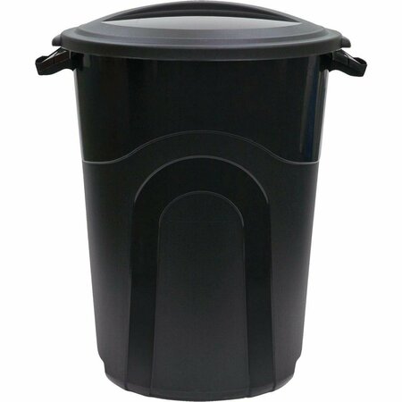 UNITED SOLUTIONS Rough & Rugged 20 Gal. Black Trash Can with Lid TI0042